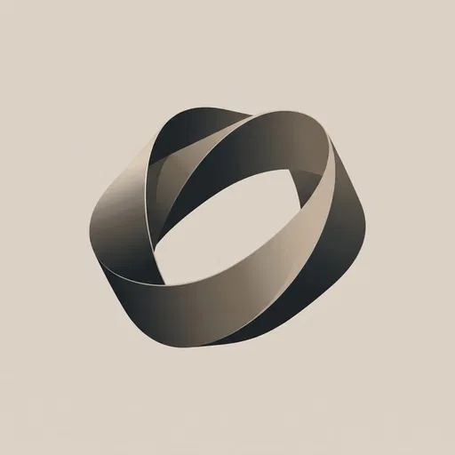 Minimal Twisted Ribbon Geometric Illustration