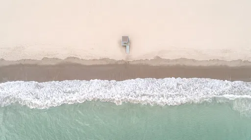 Aerial View of Minimalist Beach Shoreline