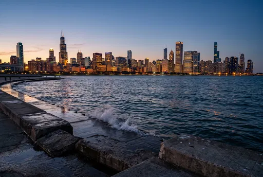 Chicago Skyline at Blue Hour from Lakefront