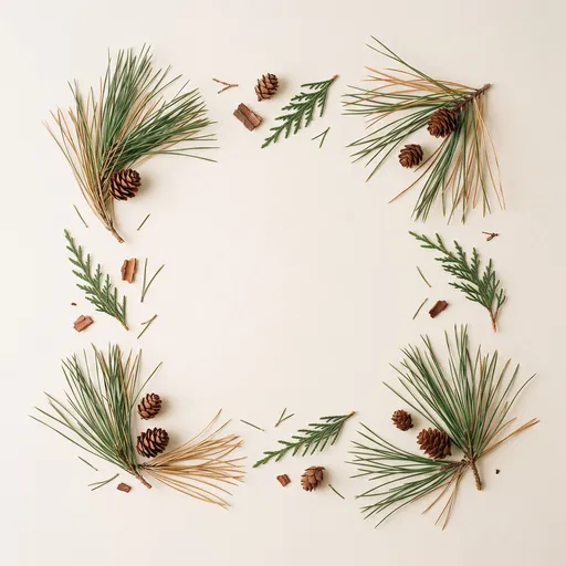 Minimalist Pine and Cypress Square Frame