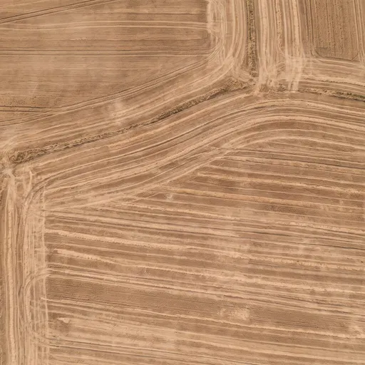 Aerial View of Harvested Wheat Fields