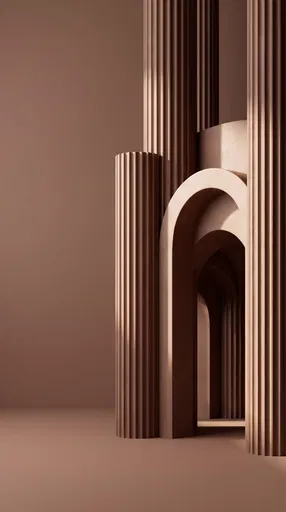 Minimalist Taupe Fluted Columns and Arches