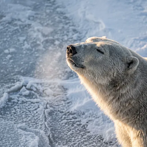 Polar Bear Portrait in Arctic Sunlight