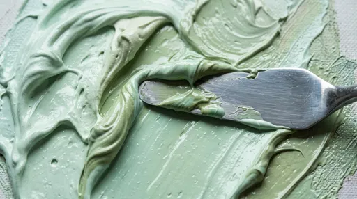 Palette Knife Smoothing Pastel Green Paint