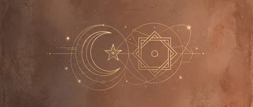 Gold Crescent Moon and Octagram Banner