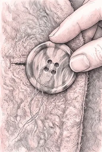 Illustration of Fingers Touching Loose Button