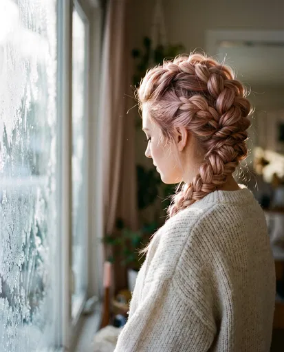 Woman With Rose Gold Braided Updo