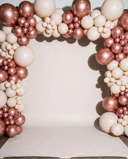 Rose Gold and Ivory Balloon Arch Frame