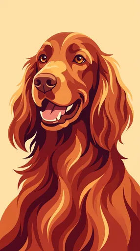 Graphic Illustration of Smiling Irish Setter