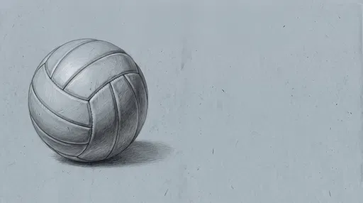 Graphite Pencil Drawing of a Volleyball