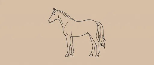 Minimalist Horse Profile Line Art Illustration