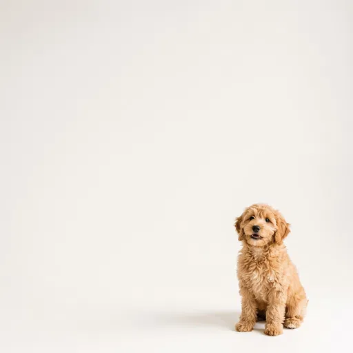 Apricot Goldendoodle Puppy in Studio