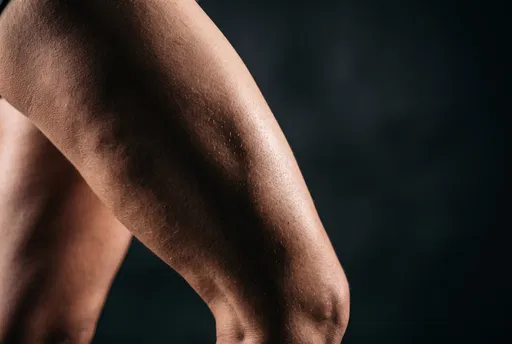 Close-Up of Flexed Athletic Thigh