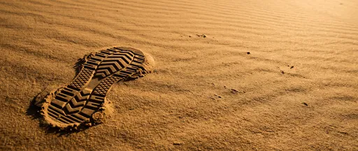 Sneaker Footprint in Golden Sand