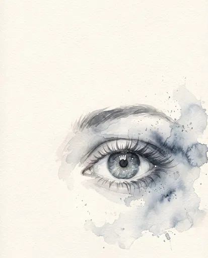 Watercolor Grey Eye Illustration