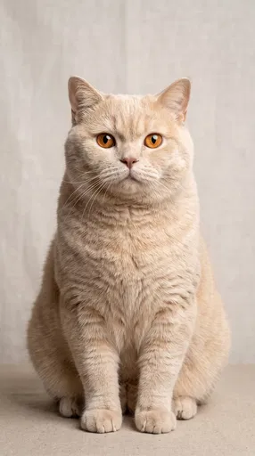 Cream British Shorthair Cat Studio Portrait