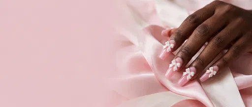 Pastel Pink Coquette Bow Nail Art
