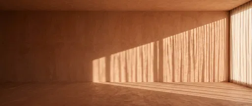 Minimalist Terracotta Room With Sunlight Shadows