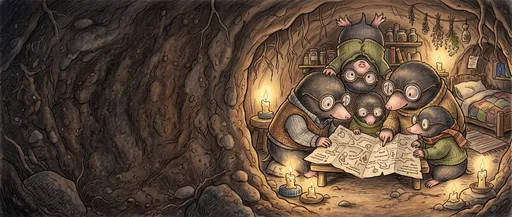 Mole Family Reading Map Underground