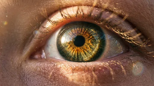 Macro Close-Up of Sunlight on Hazel Eye