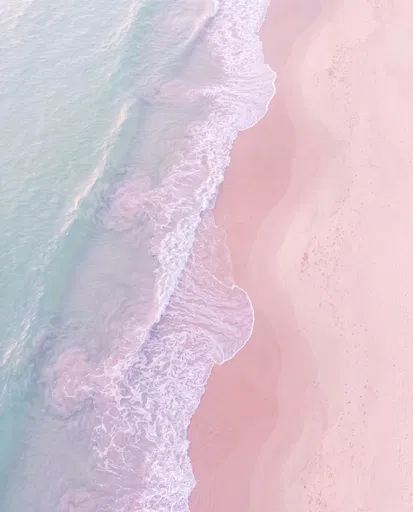 Pastel Pink Beach Aerial View