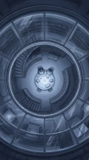 Overhead View of Library Through Skylight
