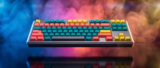 Floating Mechanical Keyboard with Colorful Smoke