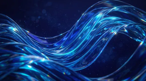 Abstract Blue Glass Waves Background
