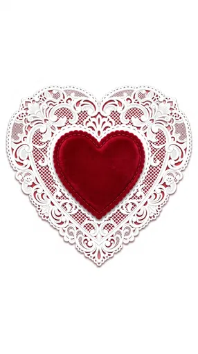 Vintage Paper Lace and Velvet Heart