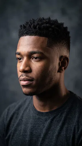 Studio Portrait of Man With Fade Haircut