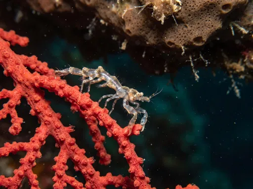 Translucent Shrimp on Red Sea Fan