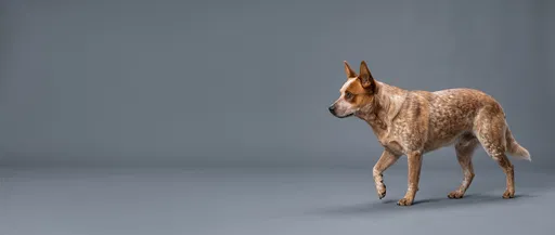 Red Heeler Dog Walking in Studio