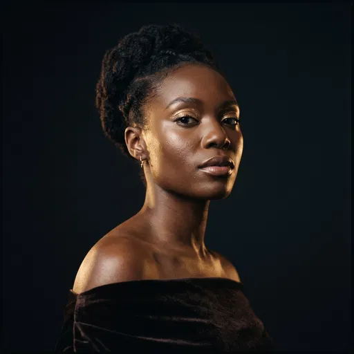 Dramatic Studio Portrait of Black Woman
