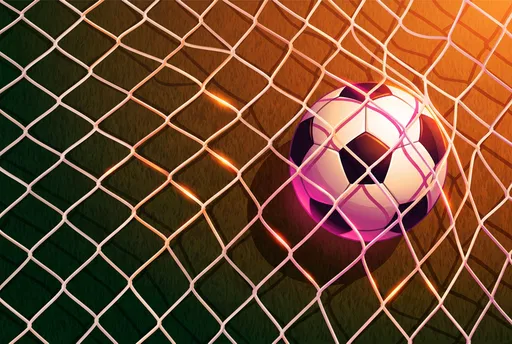 Soccer Ball Caught in Goal Net