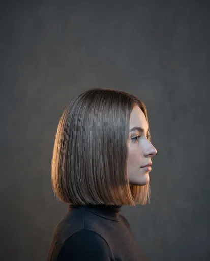 Profile Portrait of Woman With Blonde Bob