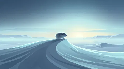 Minimalist Illustration of Lemming on Snowdrift