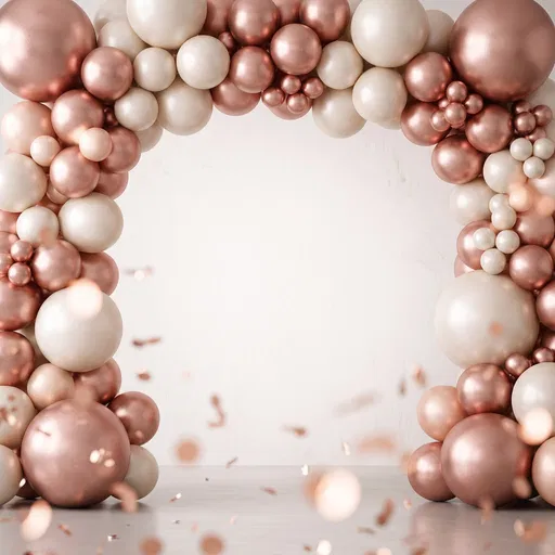 Rose Gold and Ivory Balloon Arch Frame