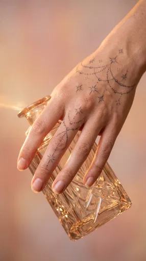 Woman's Hand With Fine-Line Starburst Tattoo