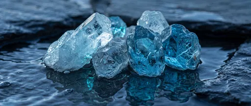 Raw Blue Crystals in Shallow Water