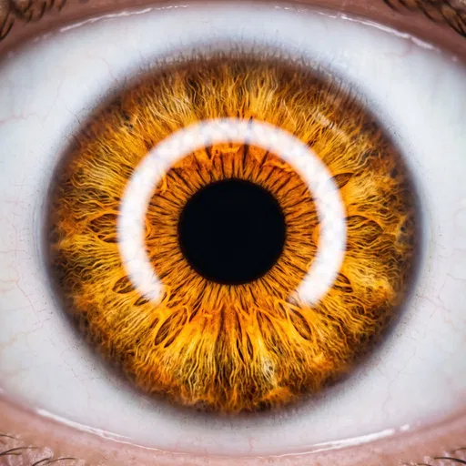 Macro Close-Up of Golden Amber Eye