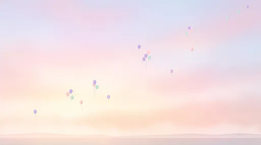 Pastel Balloons Drifting in Dreamy Sky