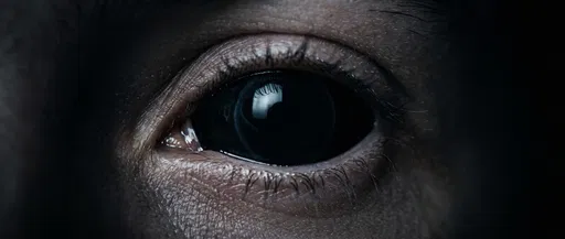 Macro Close-Up of Black Sclera Eye