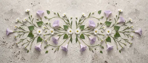 Symmetrical Floral Arrangement on Travertine Stone