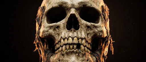 Weathered Bone Skull Mask Close-Up