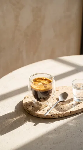 Sunlit Espresso in Double-Walled Glass