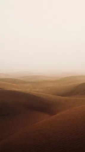 Misty Desert Dunes Warm Ombre Background