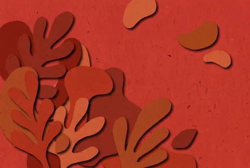 Red Organic Paper Cutout Background