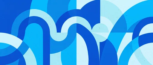 Abstract Blue Geometric Curves And Arches Background