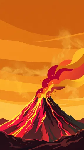 Graphic Illustration of Erupting Venus Volcano