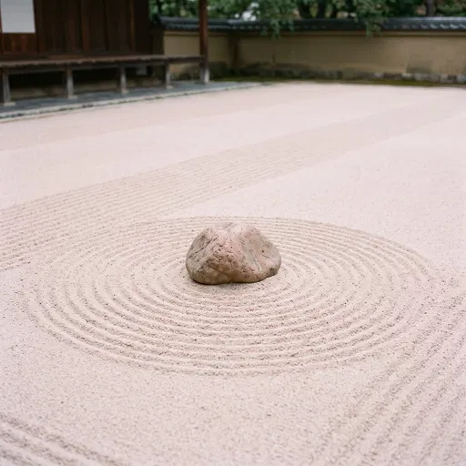 Pink Sand Zen Garden With Stone